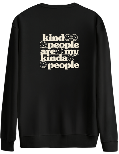 Be Kind Baskılı Bisiklet Yaka Oversize Sweatshirt
