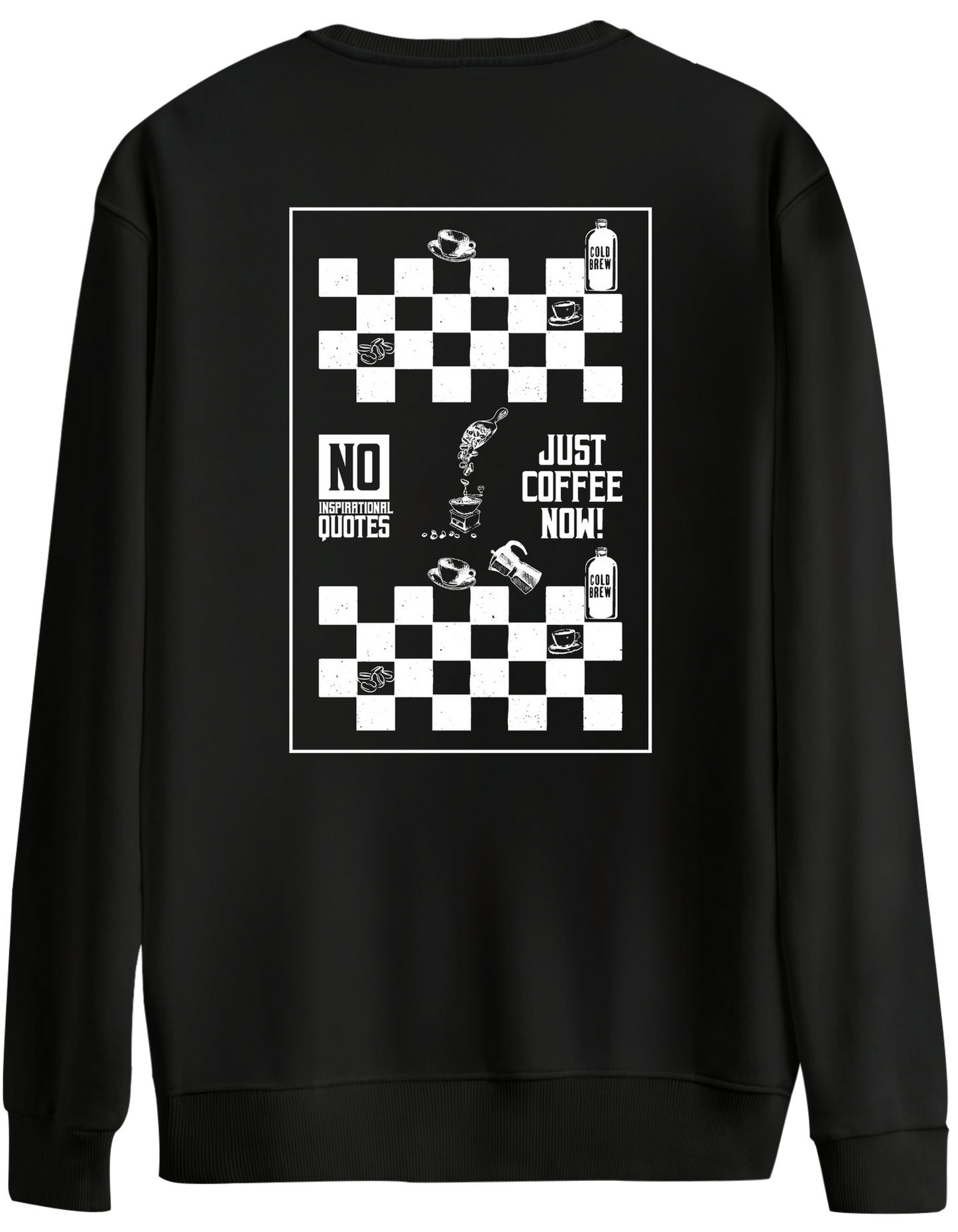 Just Coffee Baskılı Bisiklet Yaka Oversize Sweatshirt