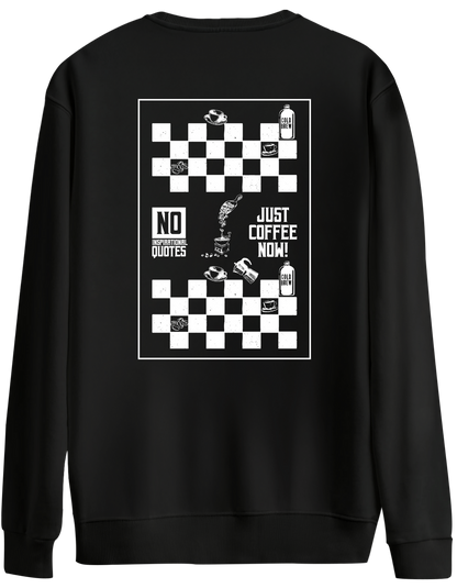 Just Coffee Baskılı Bisiklet Yaka Oversize Sweatshirt