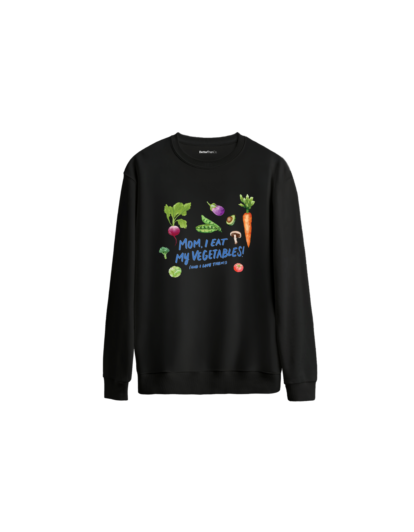Veggies Baskılı Oversize Bisiklet Yaka Çocuk Sweatshirt