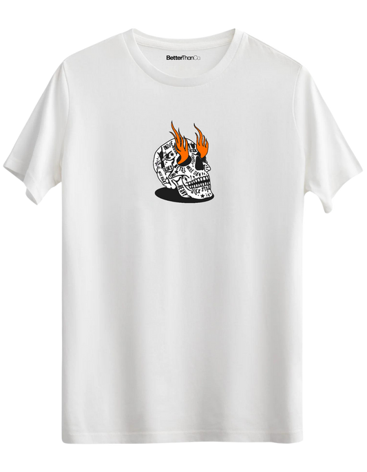 Rock Star Baskılı Bisiklet Yaka Regular T-shirt