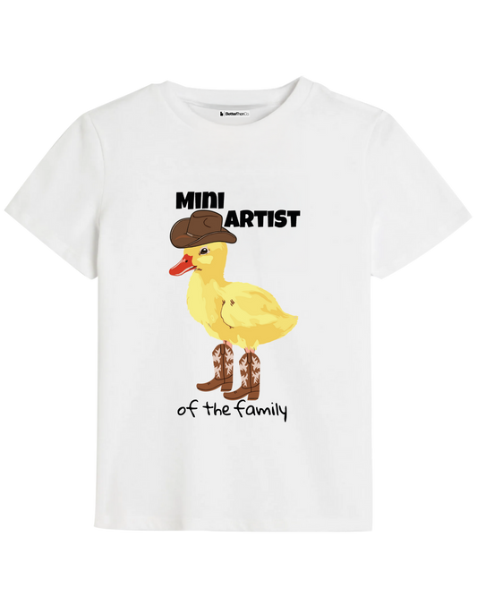 Mini Artist Baskılı Bisiklet Yaka Çocuk t-shirt