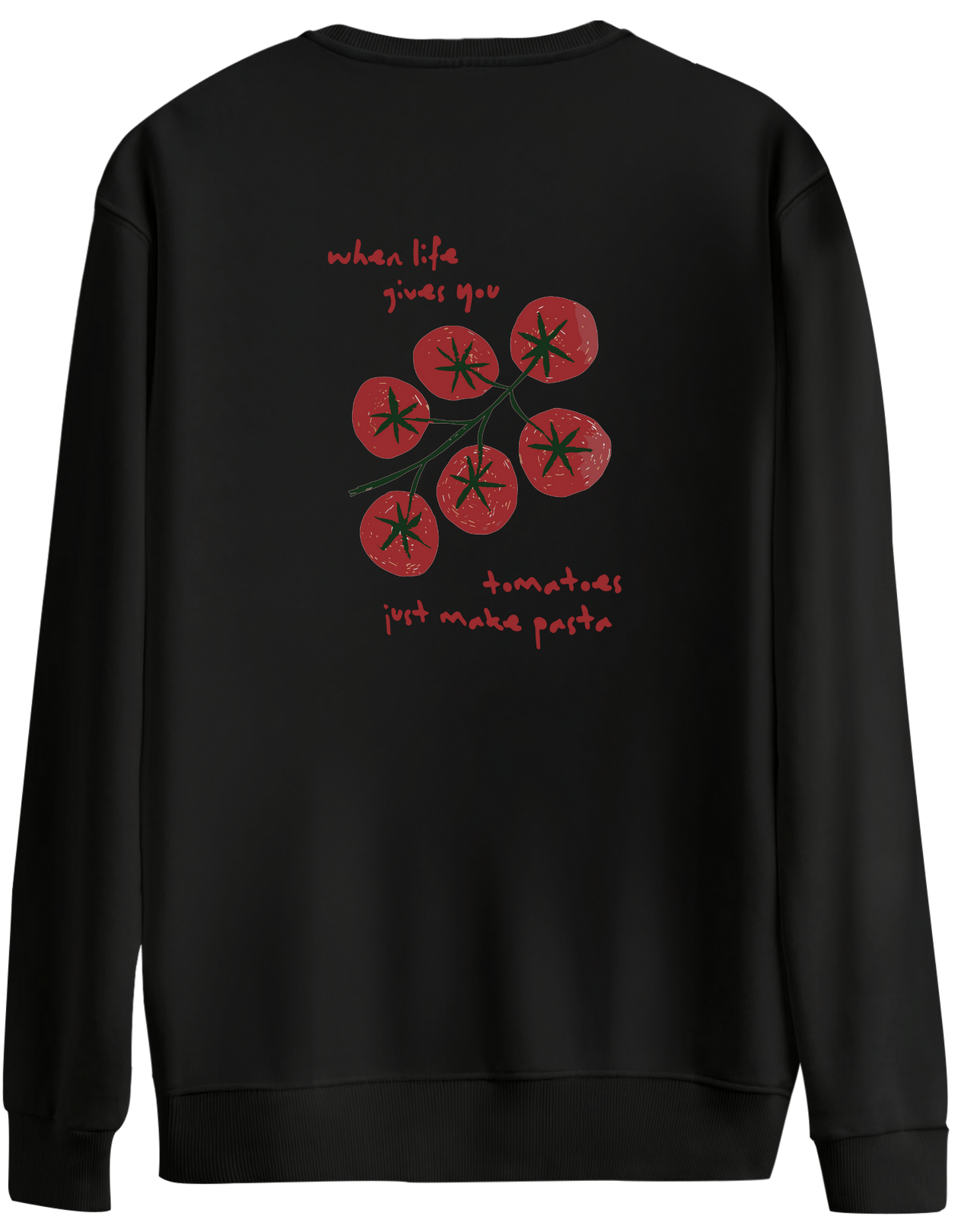 Tomatoes Baskılı Bisiklet Yaka Oversize Sweatshirt