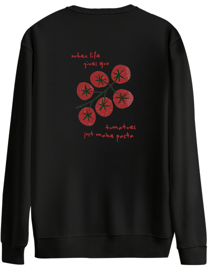 Tomatoes Baskılı Bisiklet Yaka Oversize Sweatshirt