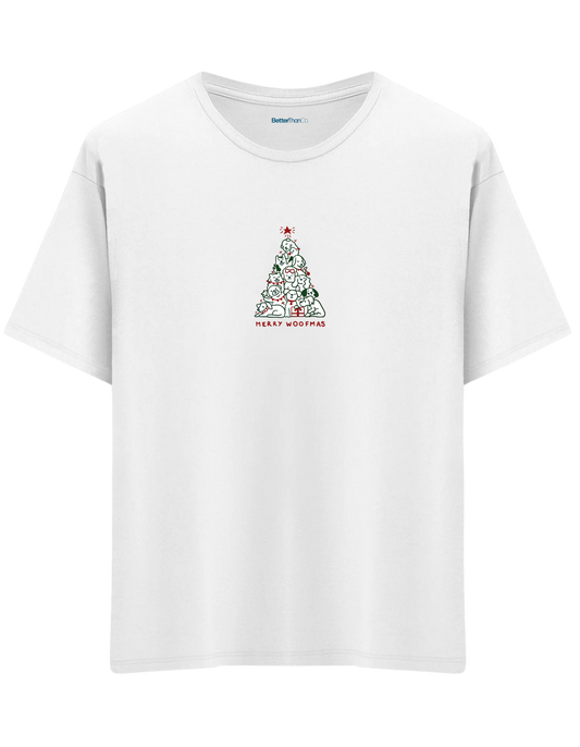 Woofmas Baskılı Bisiklet Yaka Oversize T-shirt
