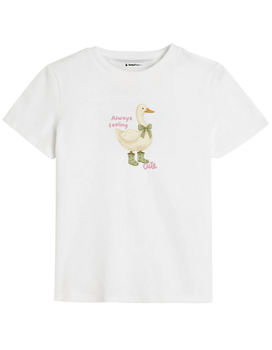 Feeling Cute Baskılı Bisiklet Yaka Çocuk t-shirt