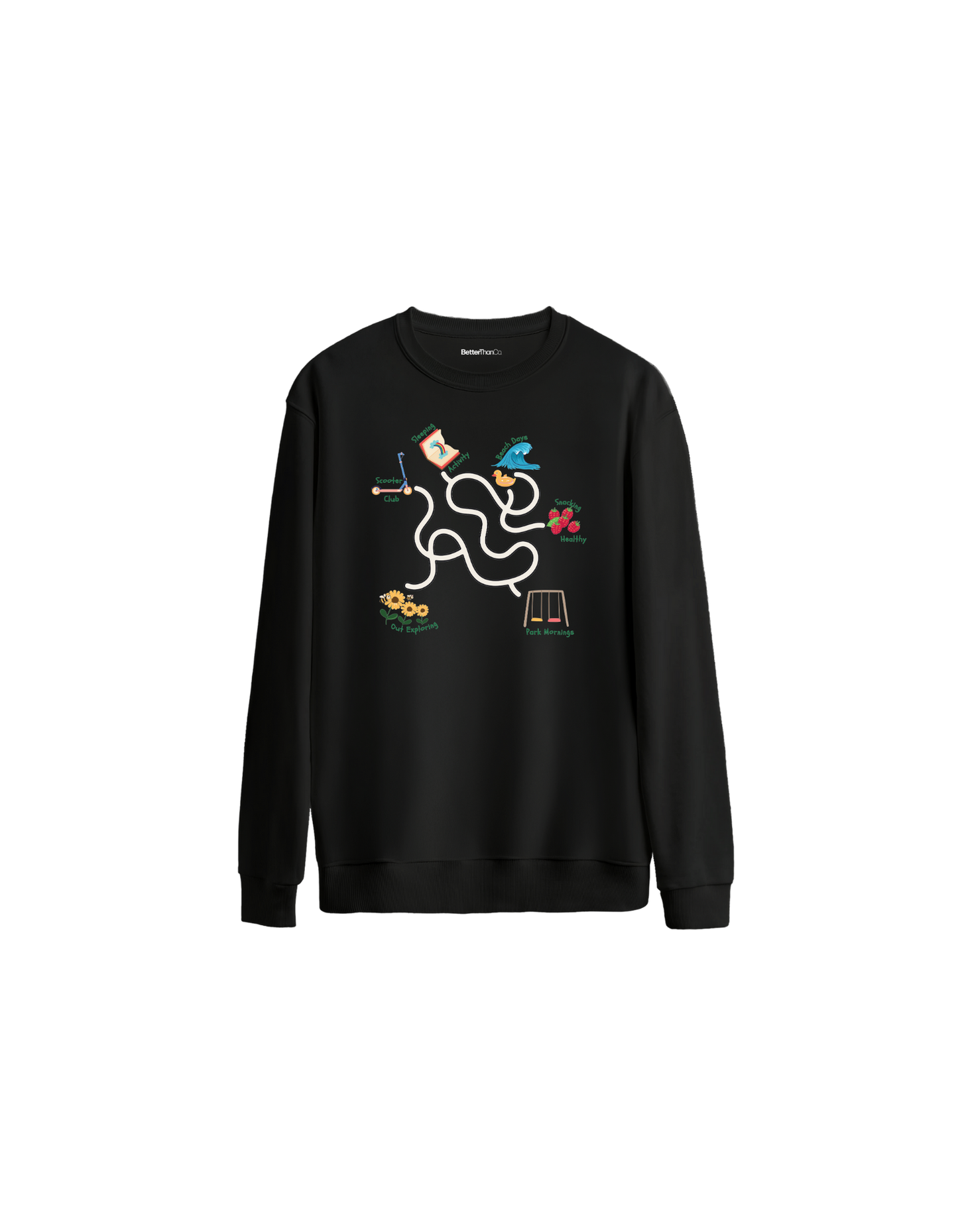 My Day Baskılı Oversize Bisiklet Yaka Çocuk Sweatshirt