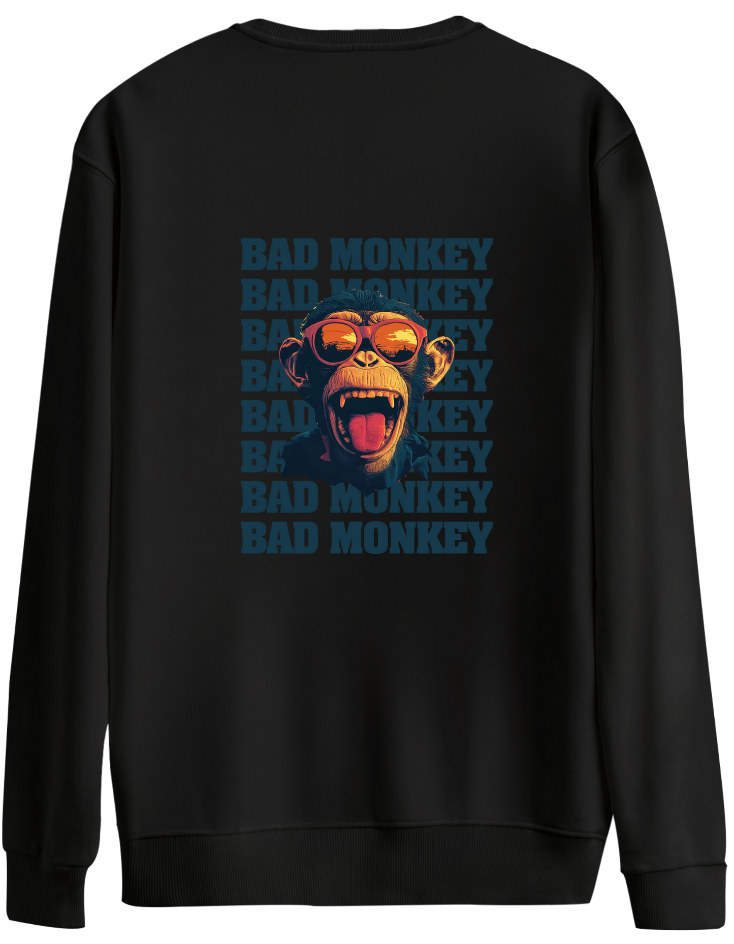 Bad Monkey Baskılı Bisiklet Yaka Oversize Sweatshirt