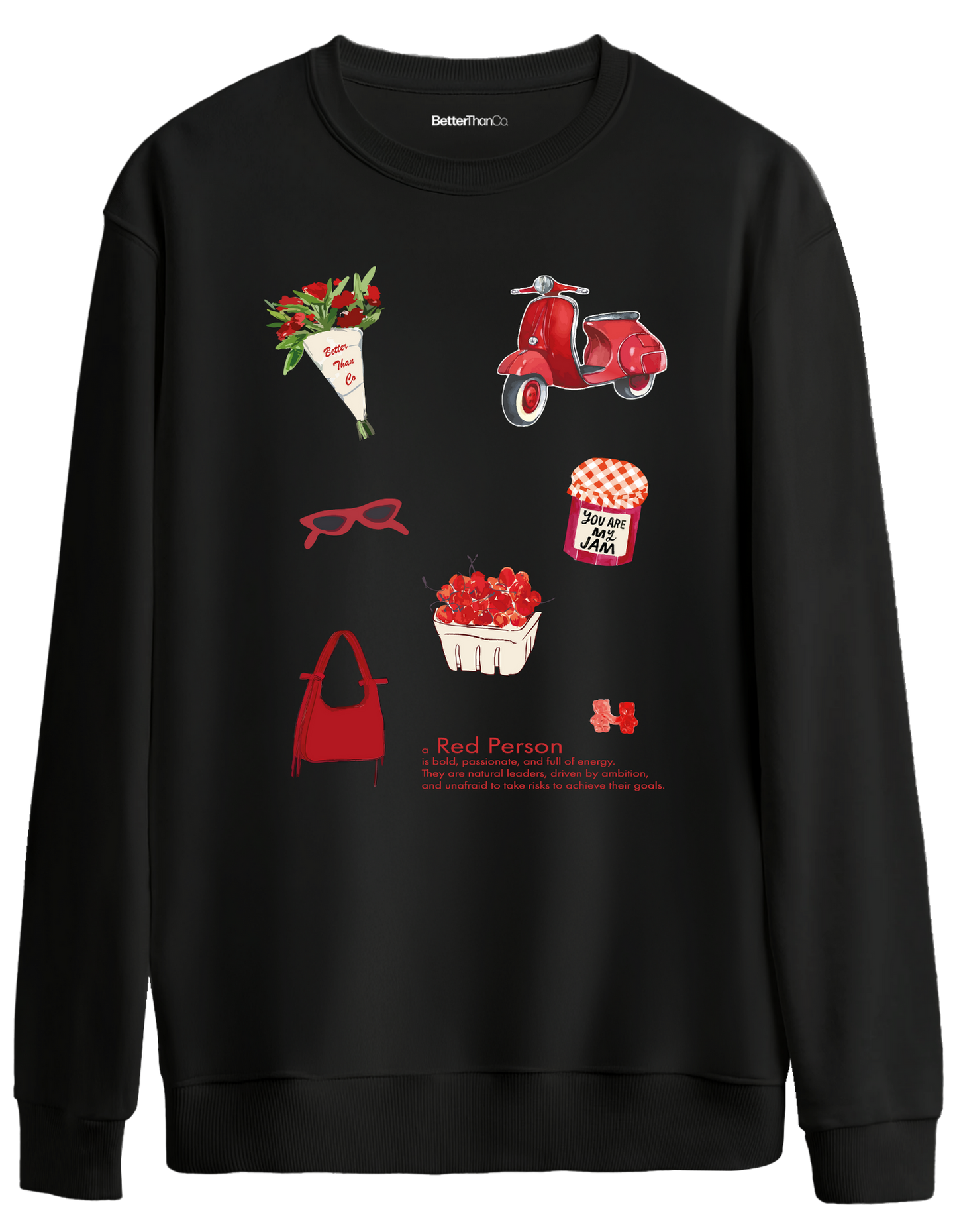 Red Person Baskılı Bisiklet Yaka Oversize Sweatshirt