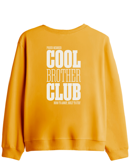 Cool Brother Club Baskılı Bisiklet Yaka Sweatshirt