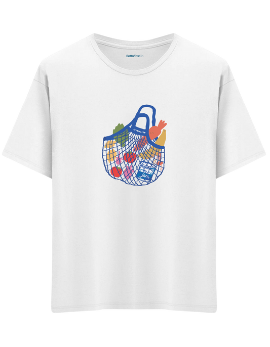 Local Bag Baskılı Bisiklet Yaka Oversize T-shirt