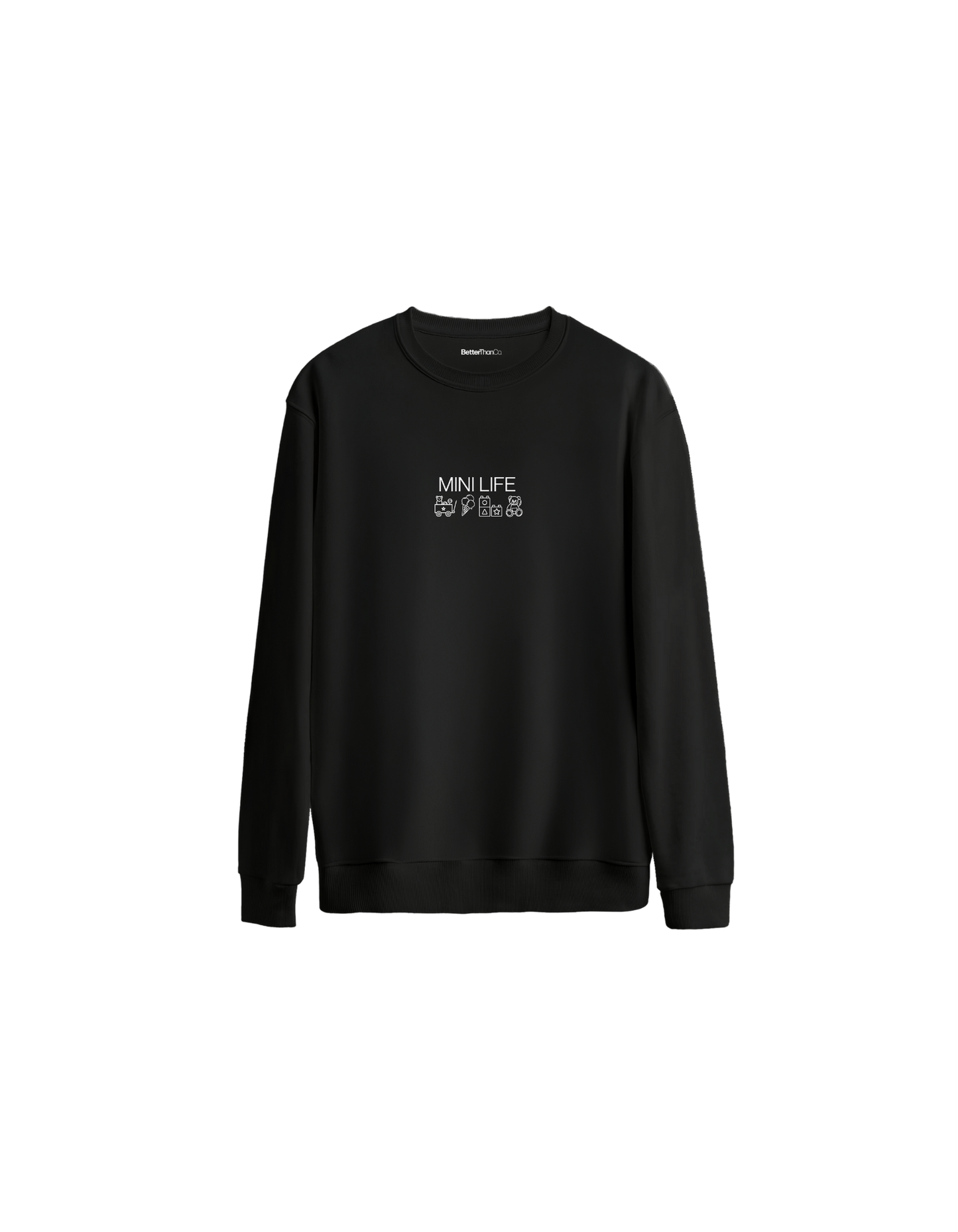 Mini Life Baskılı Oversize Bisiklet Yaka Çocuk Sweatshirt