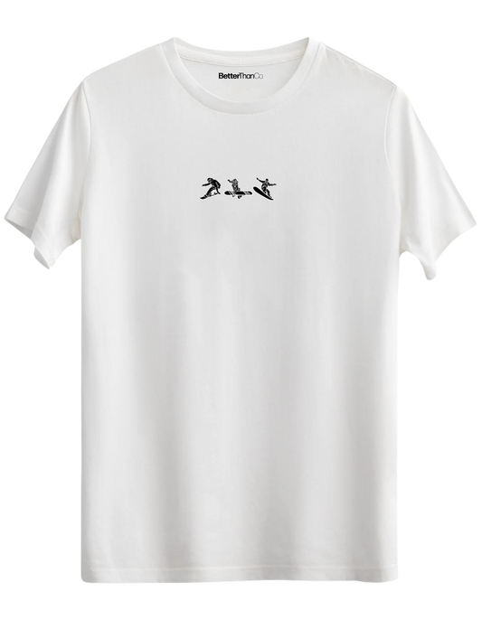 Born To Board Baskılı Bisiklet Yaka Regular T-shirt