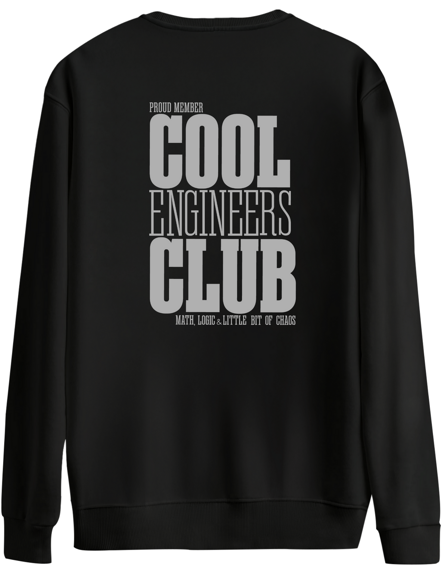Cool Engineers Club Baskılı Bisiklet Yaka Oversize Sweatshirt