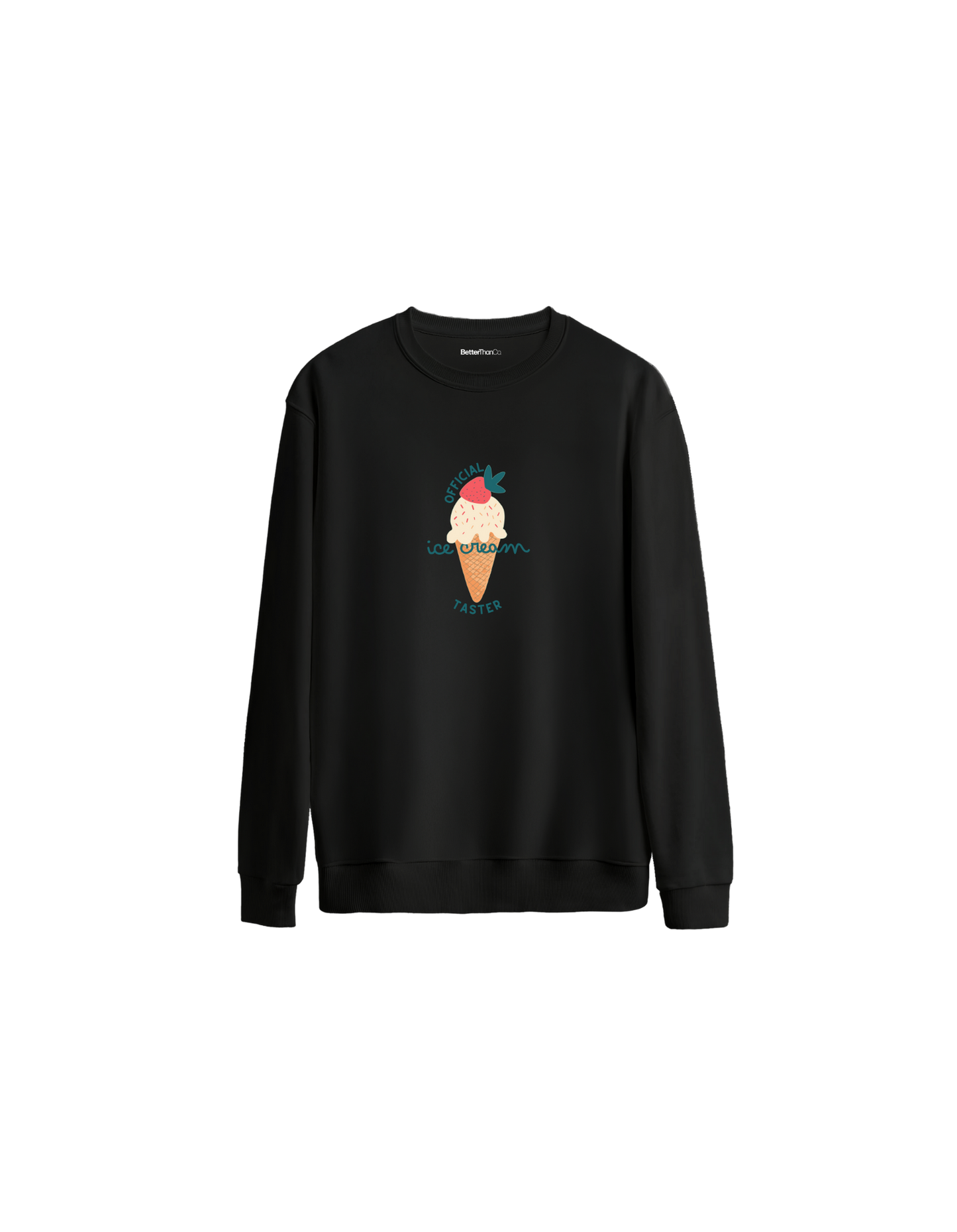 Ice Cream Baskılı Oversize Bisiklet Yaka Çocuk Sweatshirt