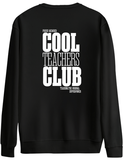 Cool Teachers Club Baskılı Bisiklet Yaka Oversize Sweatshirt
