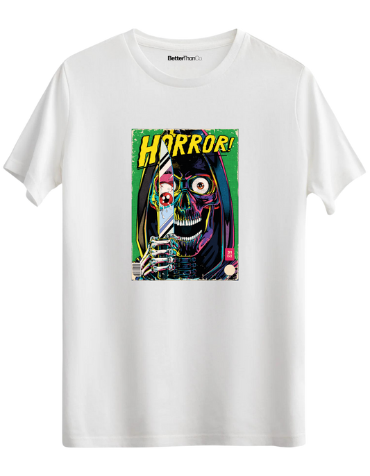Horror Baskılı Bisiklet Yaka Regular T-shirt