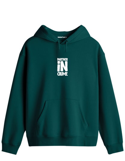 Partner in Crime Baskılı Unisex Kapüşonlu Yaka Hoodie
