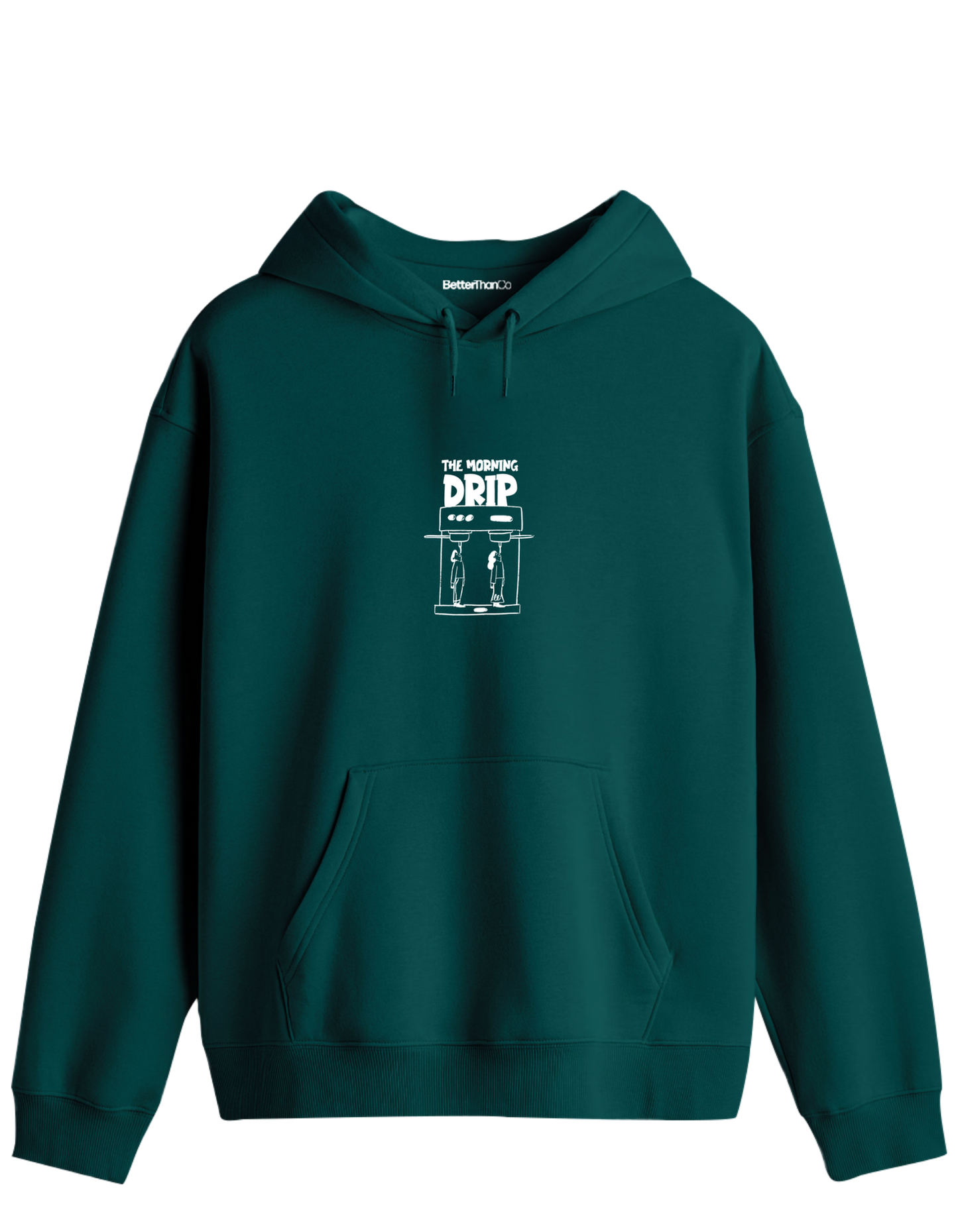 Morning Drip Baskılı Unisex Kapüşonlu Yaka Hoodie