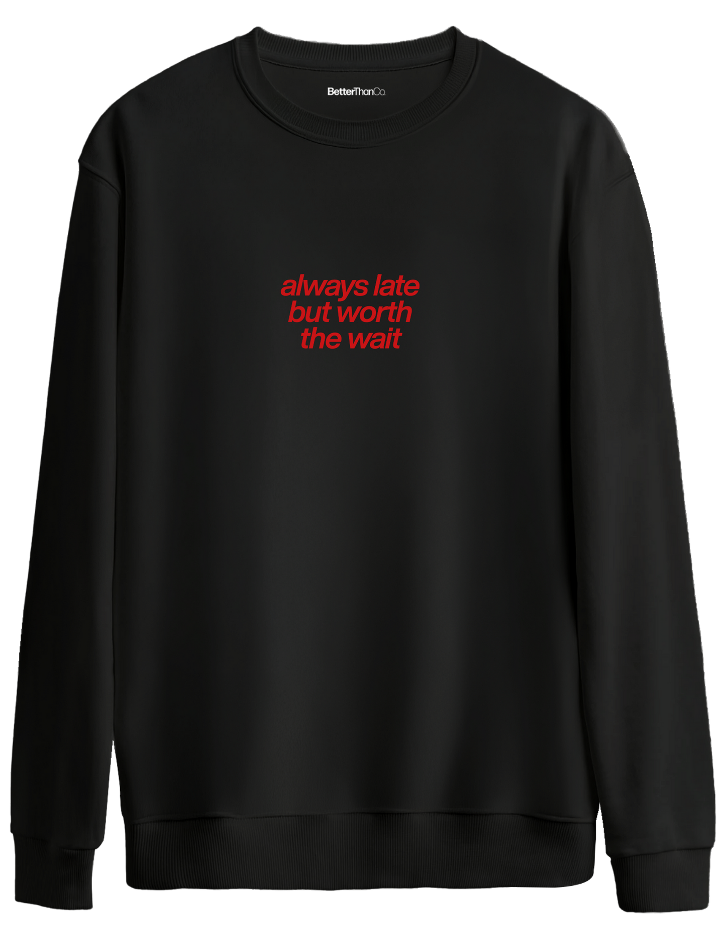 Always Late Baskılı Bisiklet Yaka Oversize Sweatshirt