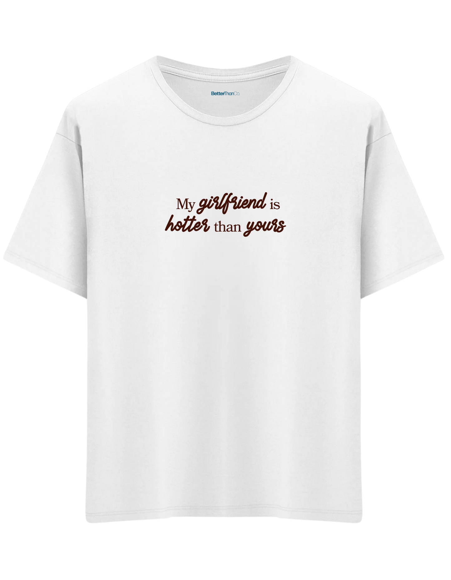 My Girlfriend Baskılı Bisiklet Yaka Oversize T-shirt