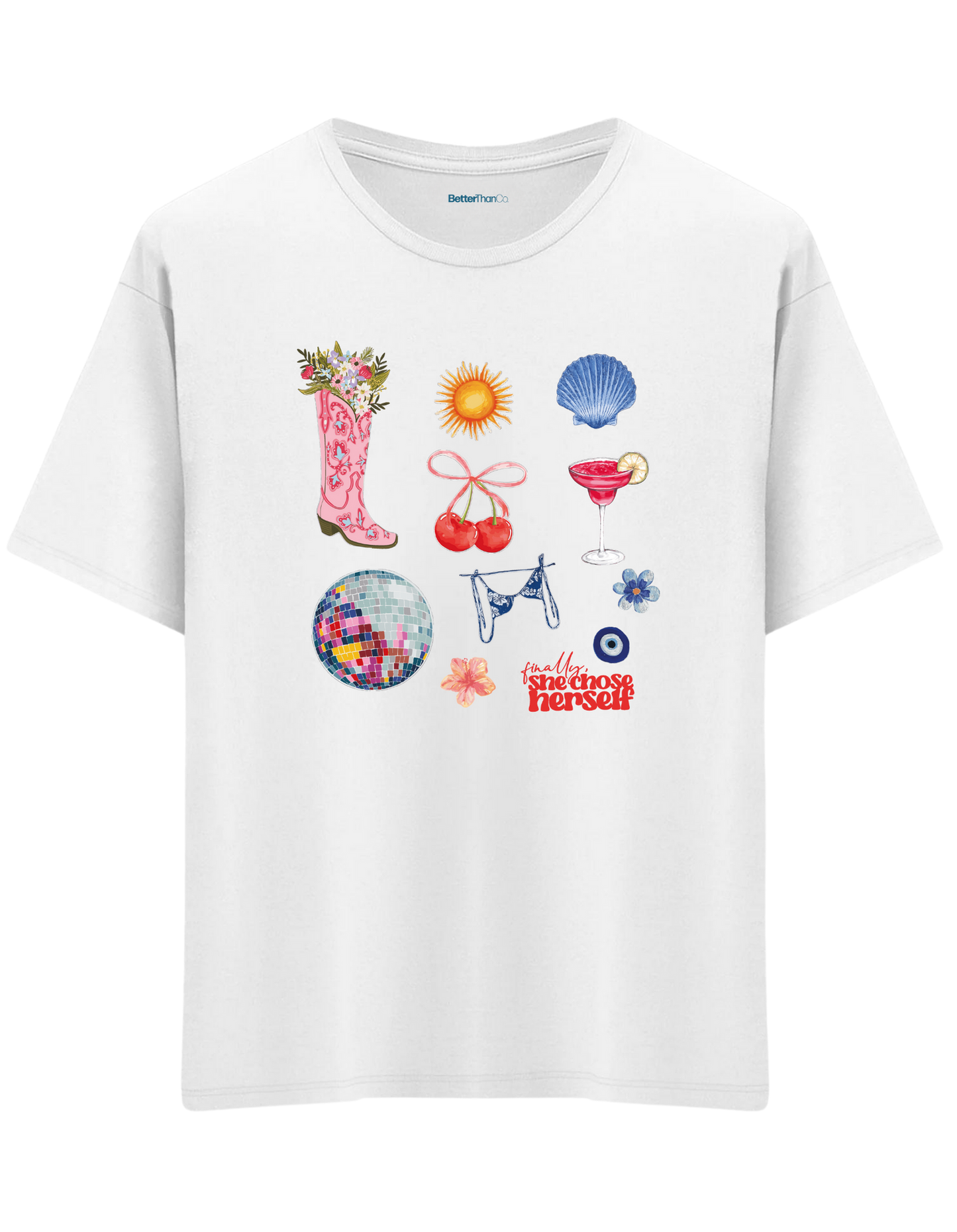 Self Love Baskılı Bisiklet Yaka Oversize T-shirt