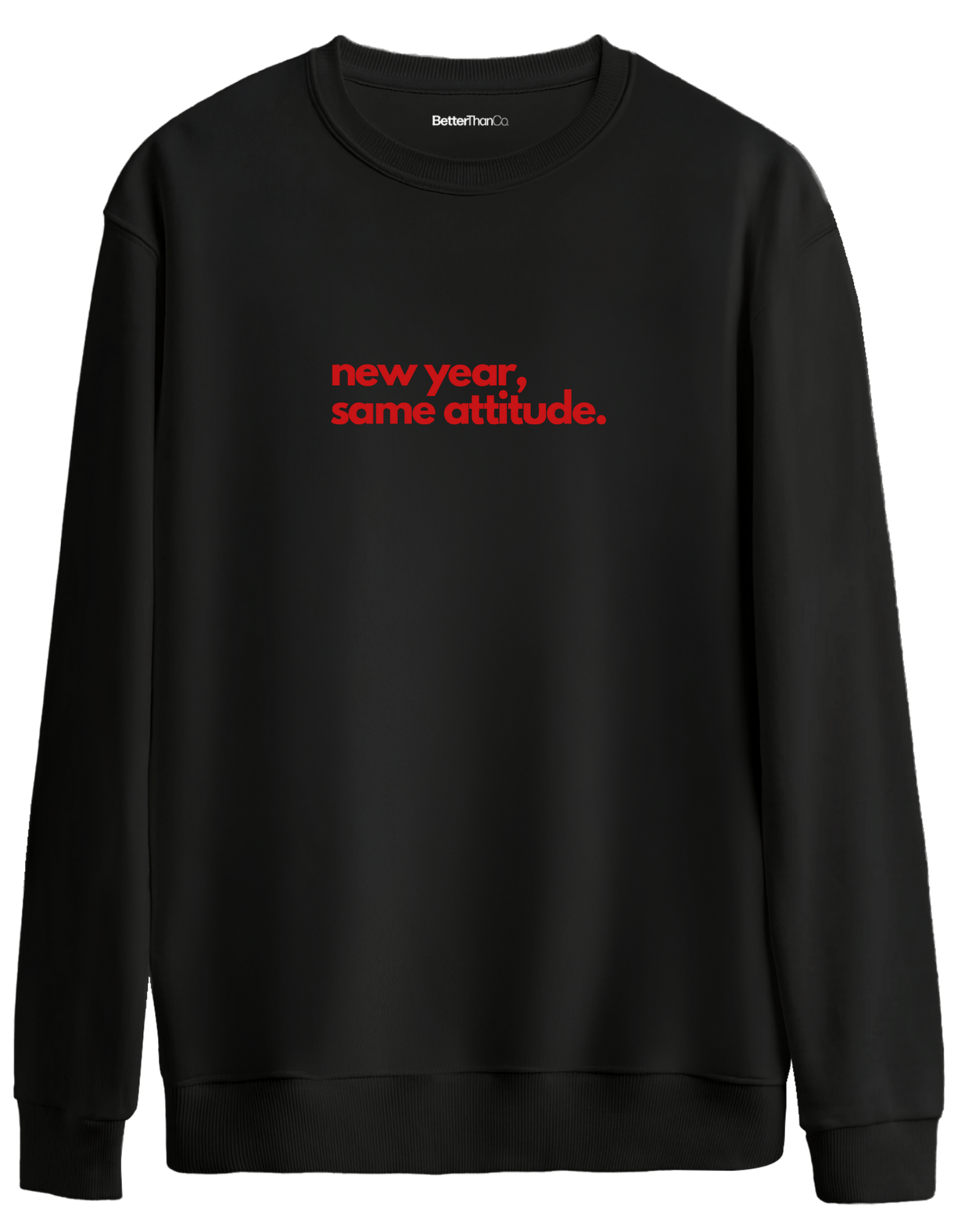 Happy New Year Baskılı Bisiklet Yaka Oversize Sweatshirt