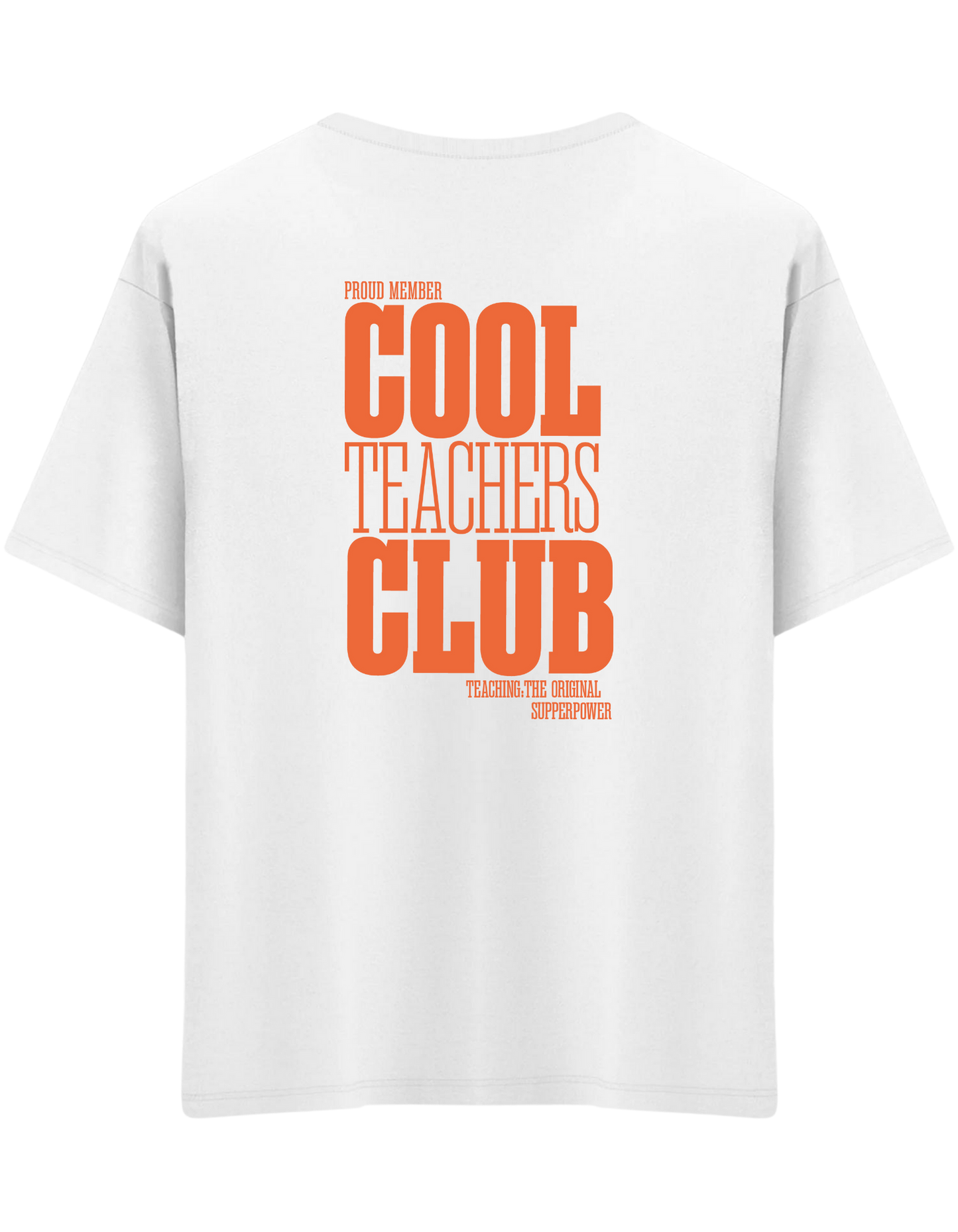 Cool Teachers Club Baskılı Bisiklet Yaka Oversize T-shirt