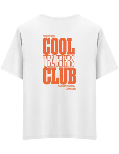 Cool Teachers Club Baskılı Bisiklet Yaka Oversize T-shirt