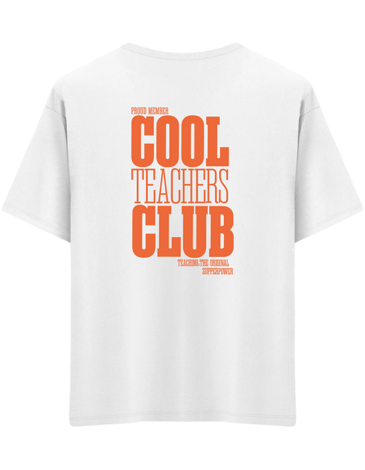 Cool Teachers Club Baskılı Bisiklet Yaka Oversize T-shirt