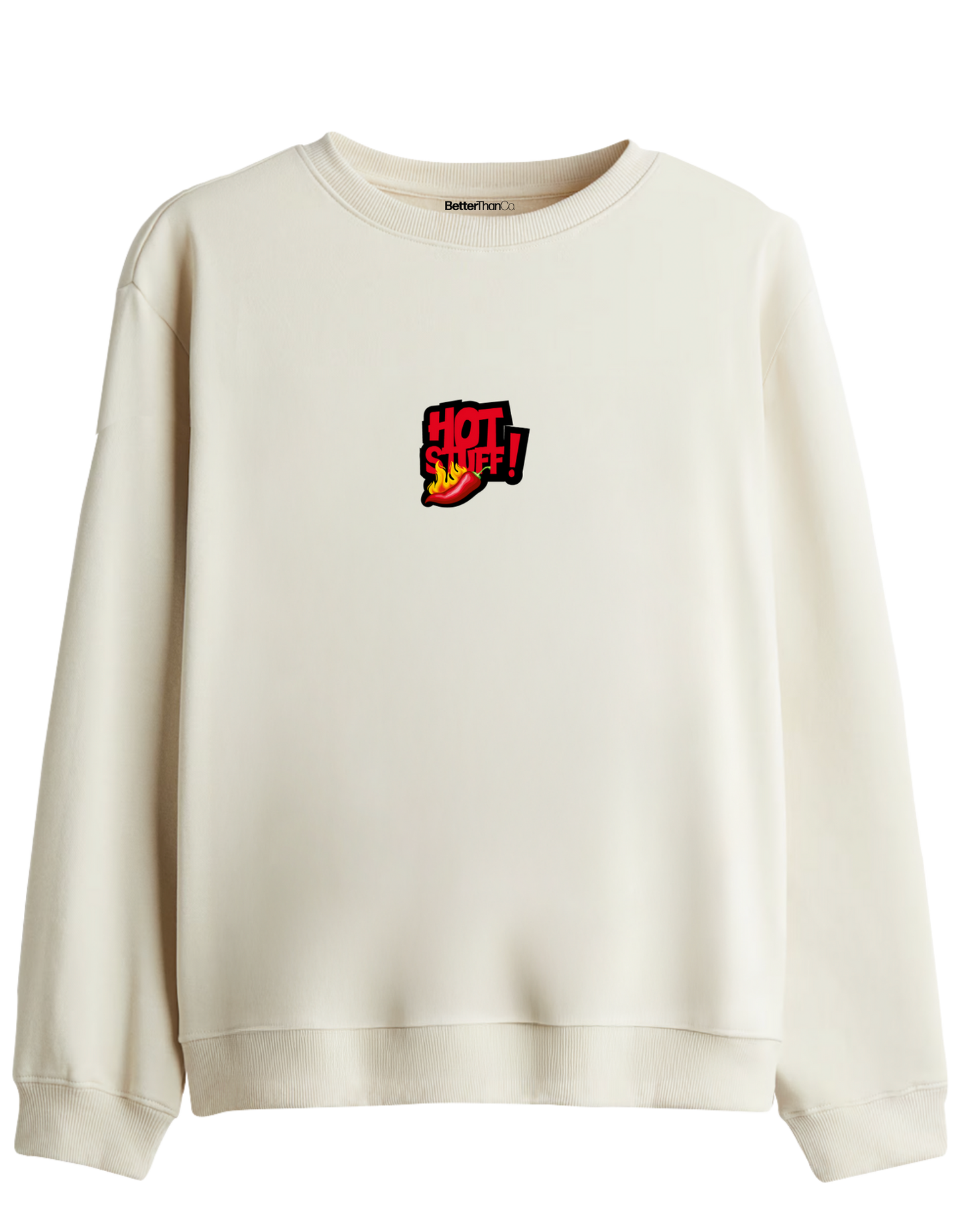 Hot Stuff Baskılı Bisiklet Yaka Sweatshirt