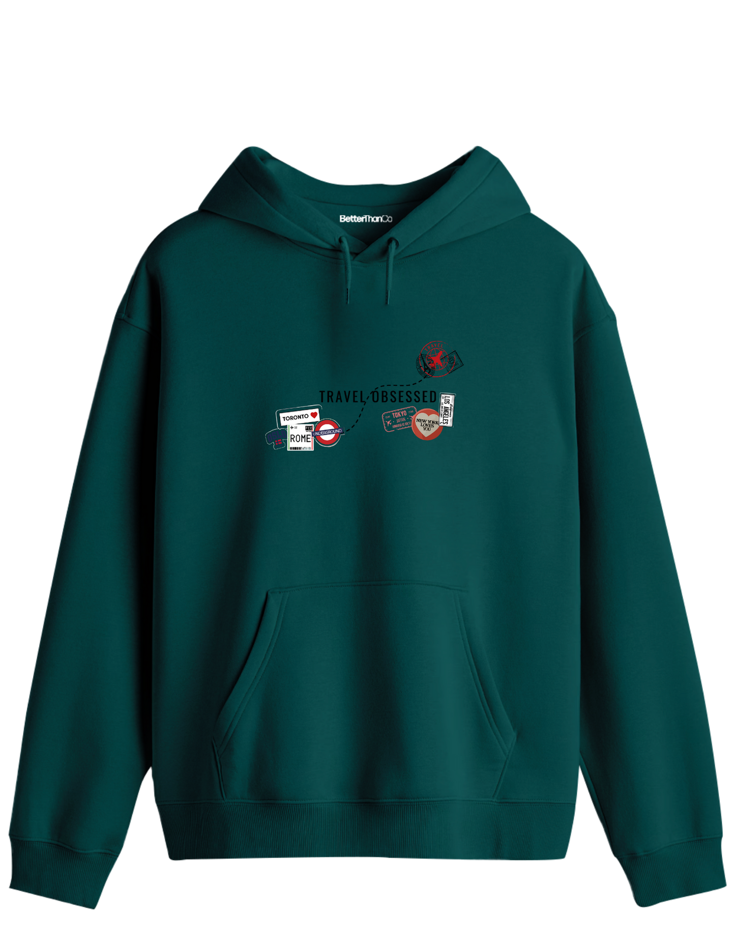 Travel Obsessed Baskılı Unisex Kapüşonlu Yaka Hoodie