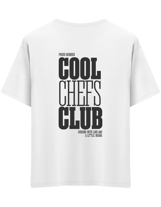 Cool Chefs Club Baskılı Bisiklet Yaka Oversize T-shirt