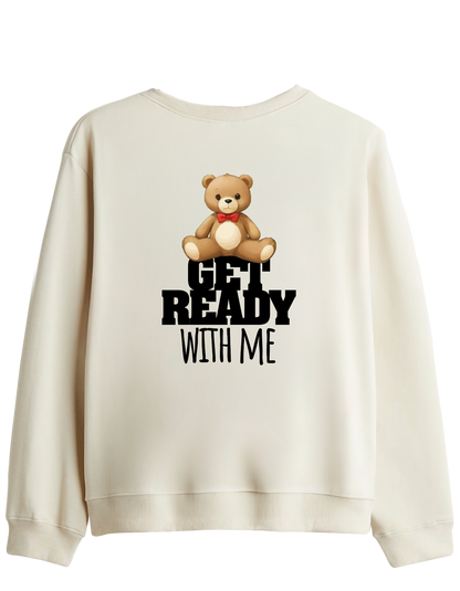With Me Baskılı Bisiklet Yaka Sweatshirt