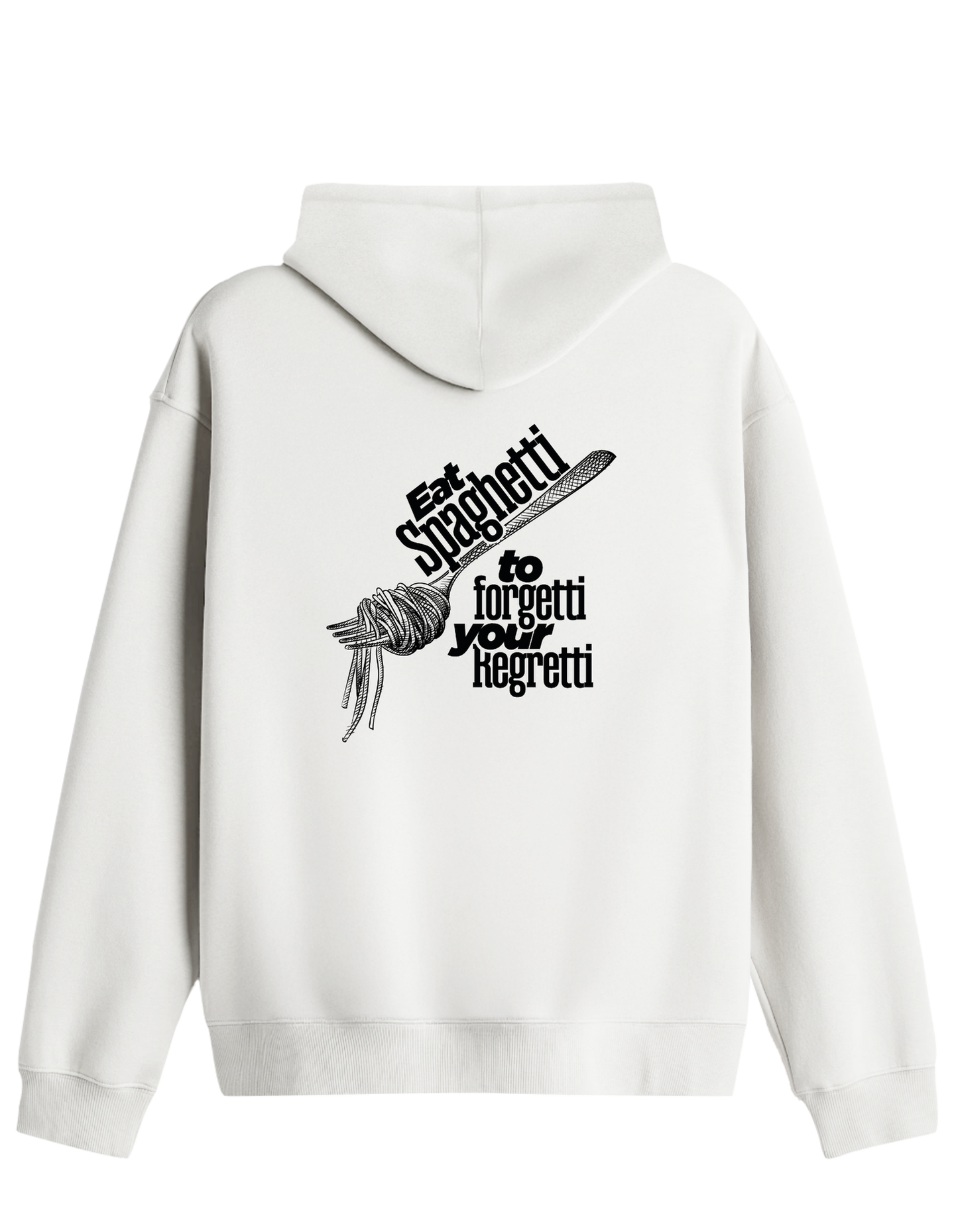 Spaghetti Baskılı Unisex Kapüşonlu Yaka Hoodie