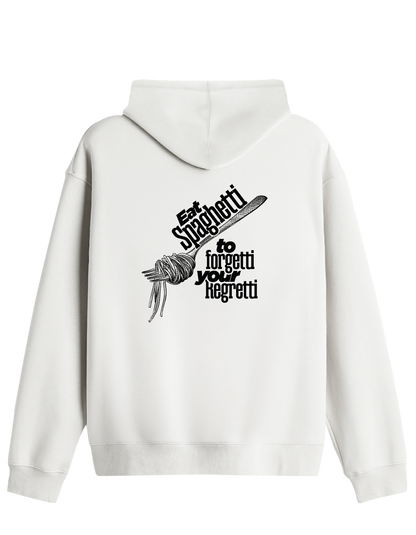 Spaghetti Baskılı Unisex Kapüşonlu Yaka Hoodie