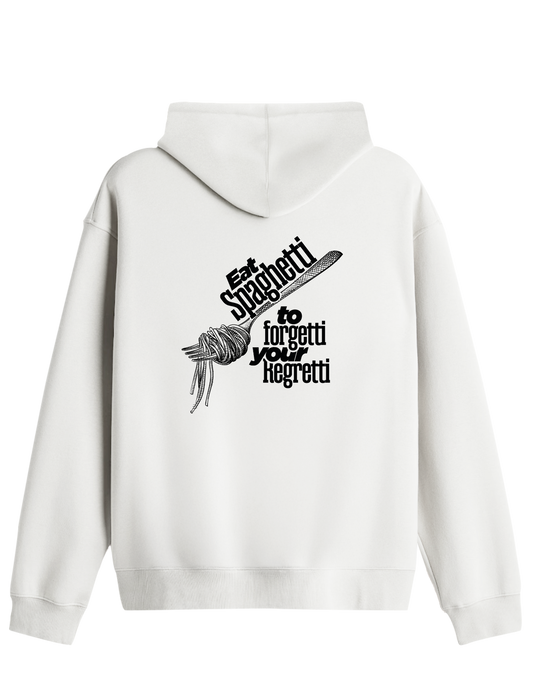 Spaghetti Baskılı Unisex Kapüşonlu Yaka Hoodie