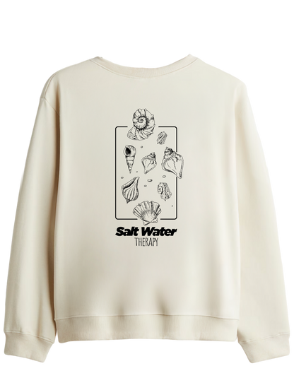 Salt Water Baskılı Bisiklet Yaka Sweatshirt