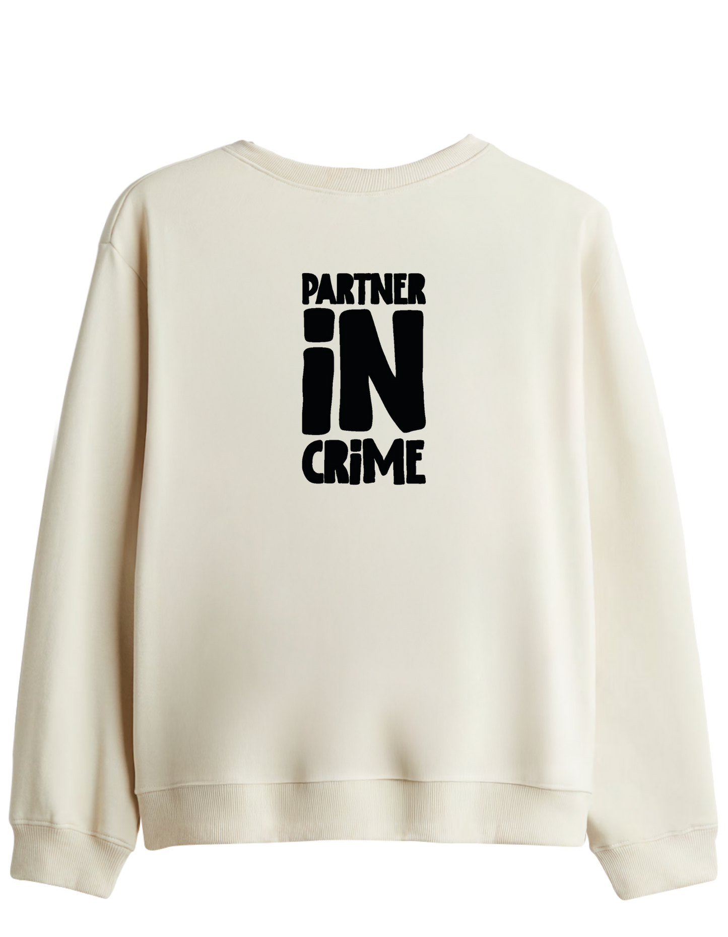 Partner in Crime Baskılı Bisiklet Yaka Sweatshirt