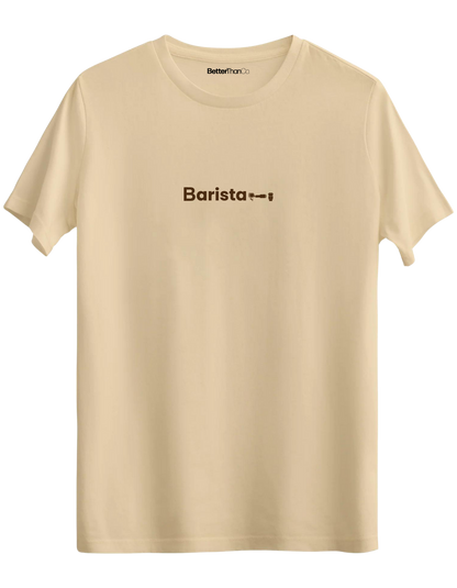 Barista Baskılı Bisiklet Yaka Regular T-shirt