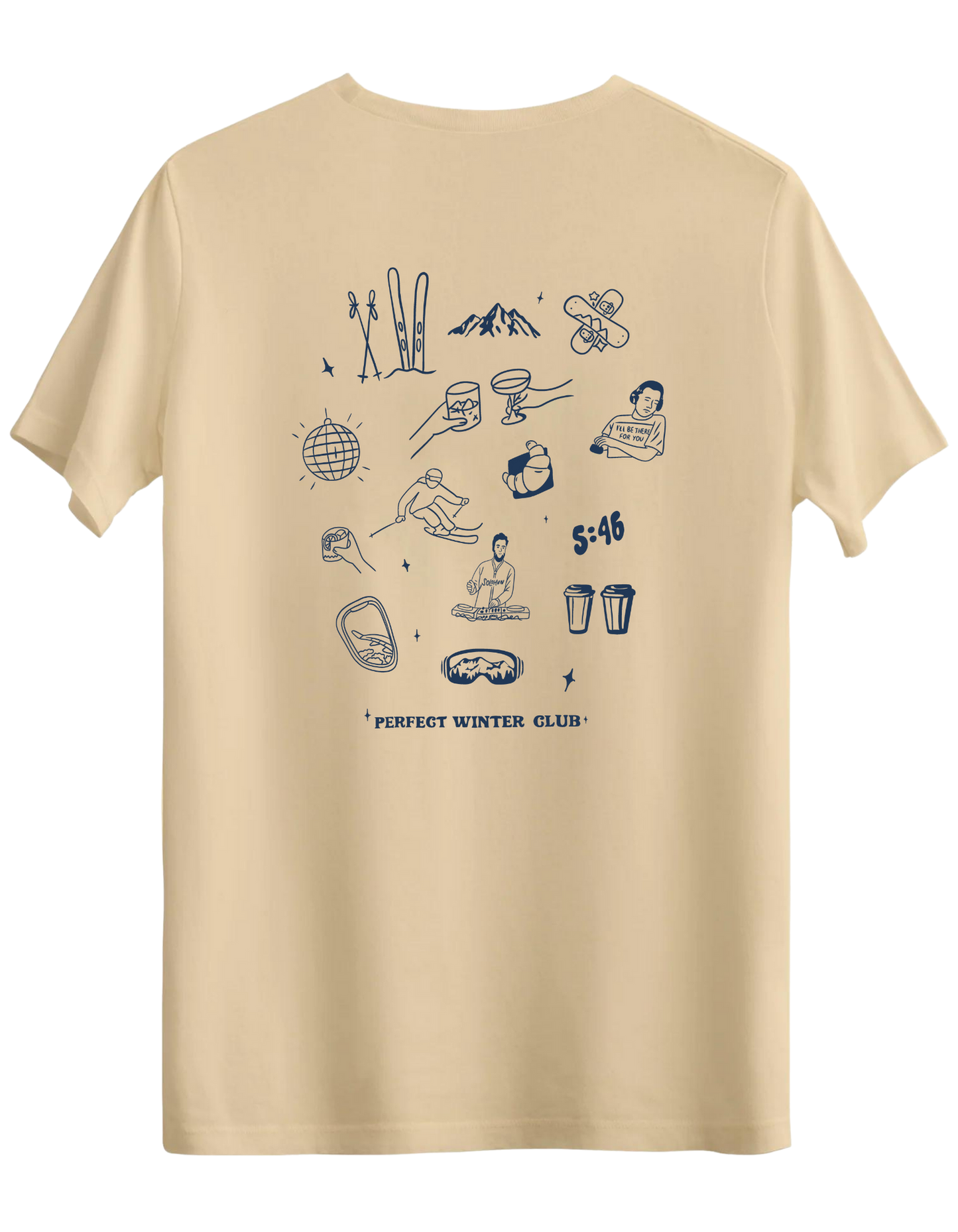 Winter Club Baskılı Bisiklet Yaka Regular T-shirt