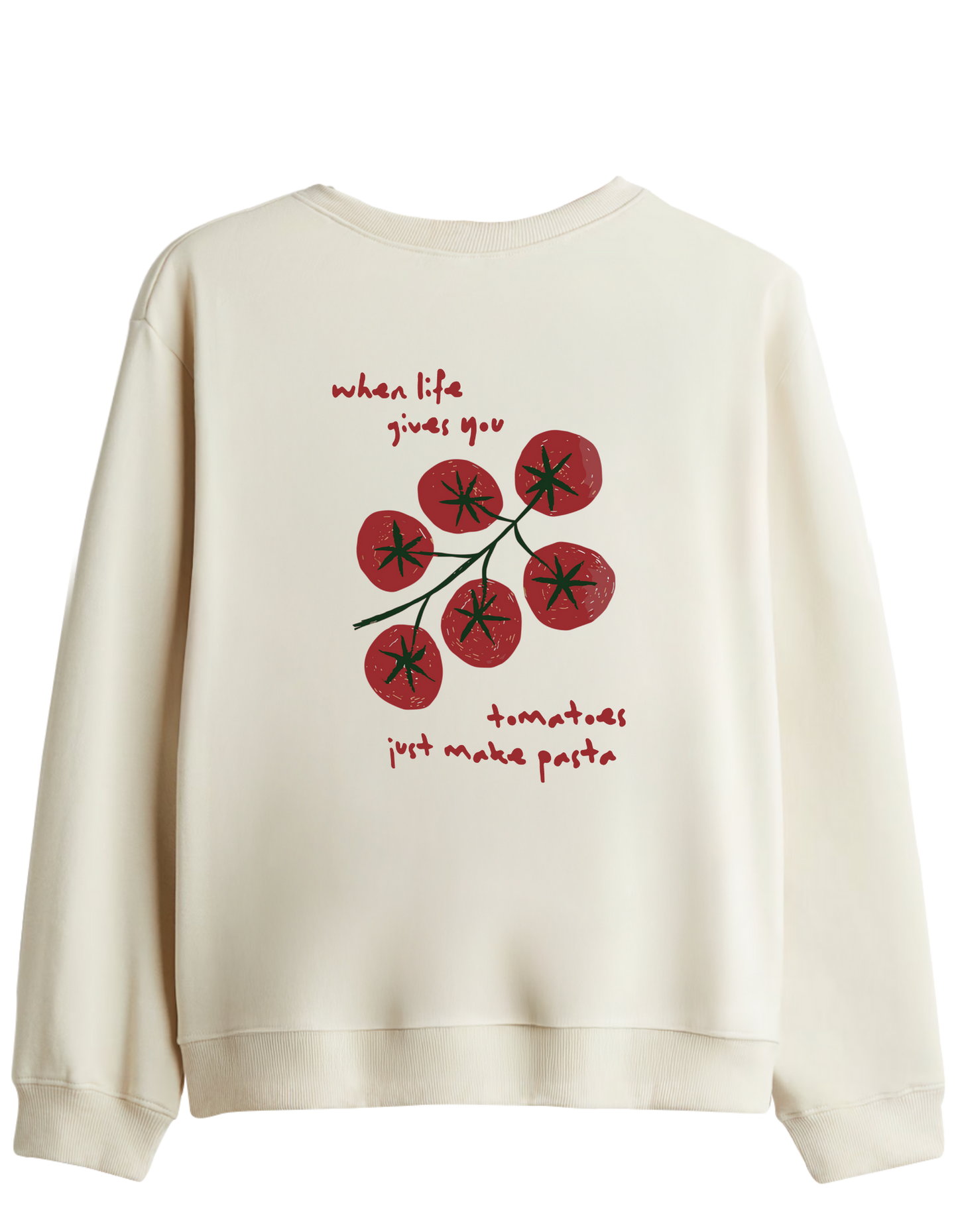 Tomatoes Baskılı Bisiklet Yaka Sweatshirt