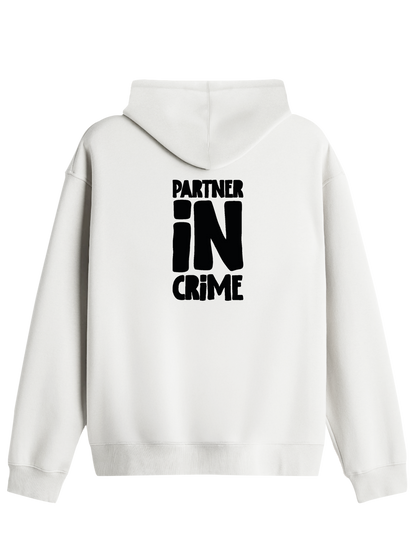 Partner in Crime Baskılı Unisex Kapüşonlu Yaka Hoodie