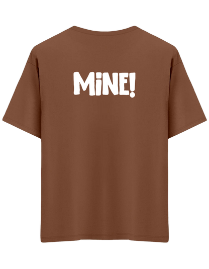 Mine! Baskılı Bisiklet Yaka Oversize T-shirt