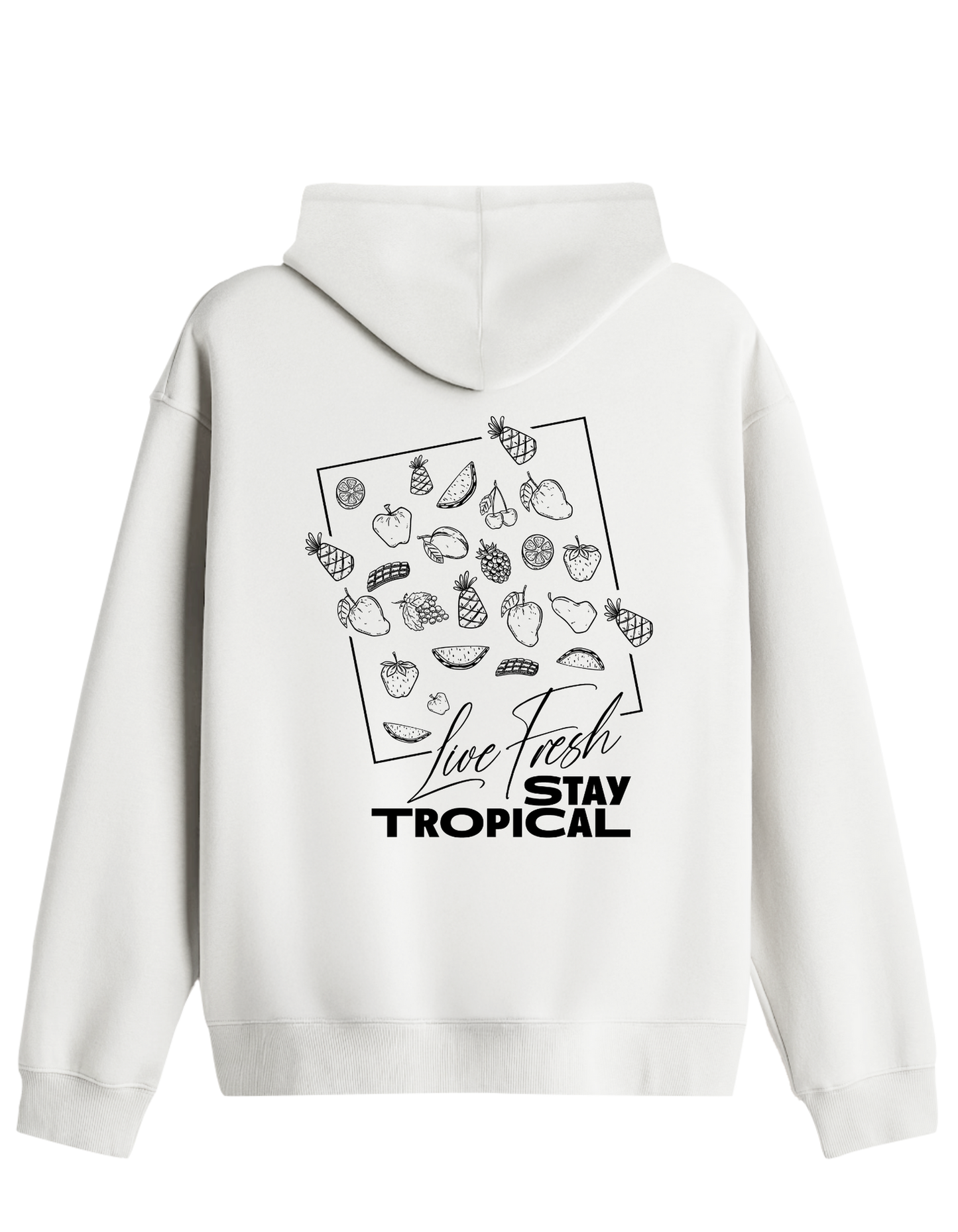 Tropical Baskılı Unisex Kapüşonlu Yaka Hoodie