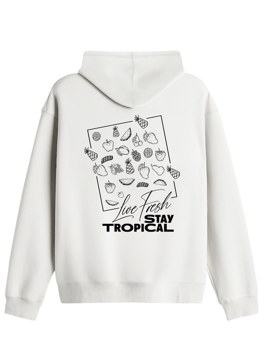 Tropical Baskılı Unisex Kapüşonlu Yaka Hoodie