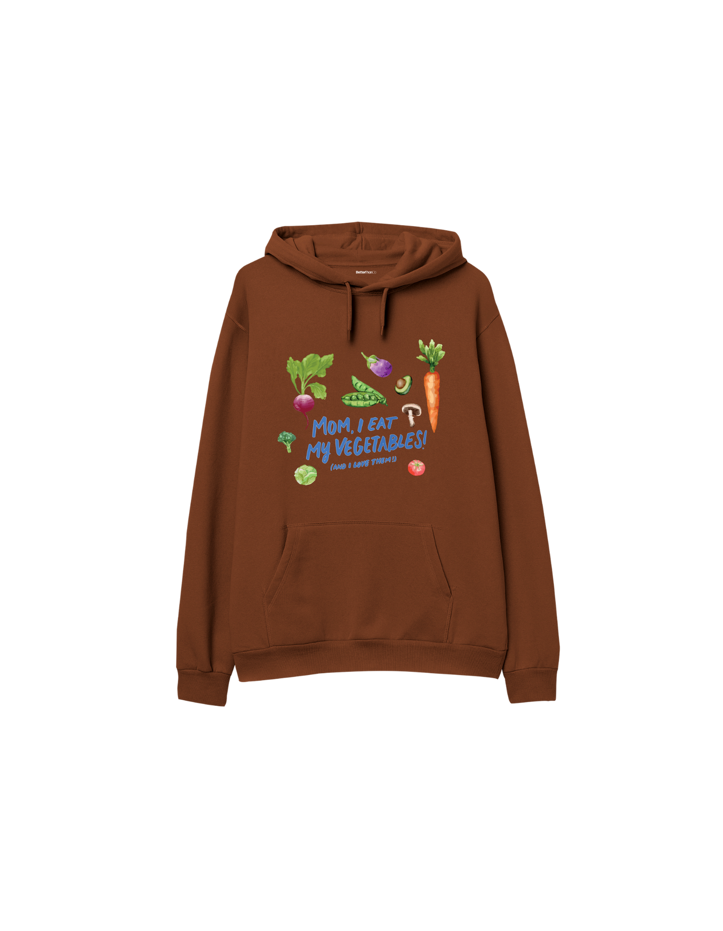 Veggies Baskılı Oversize Kapüşonlu Çocuk Hoodie