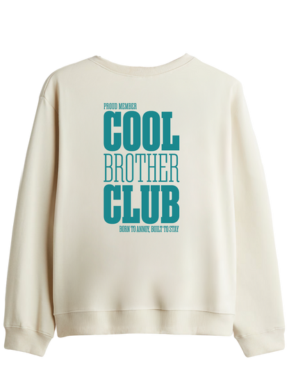 Cool Brother Club Baskılı Bisiklet Yaka Sweatshirt