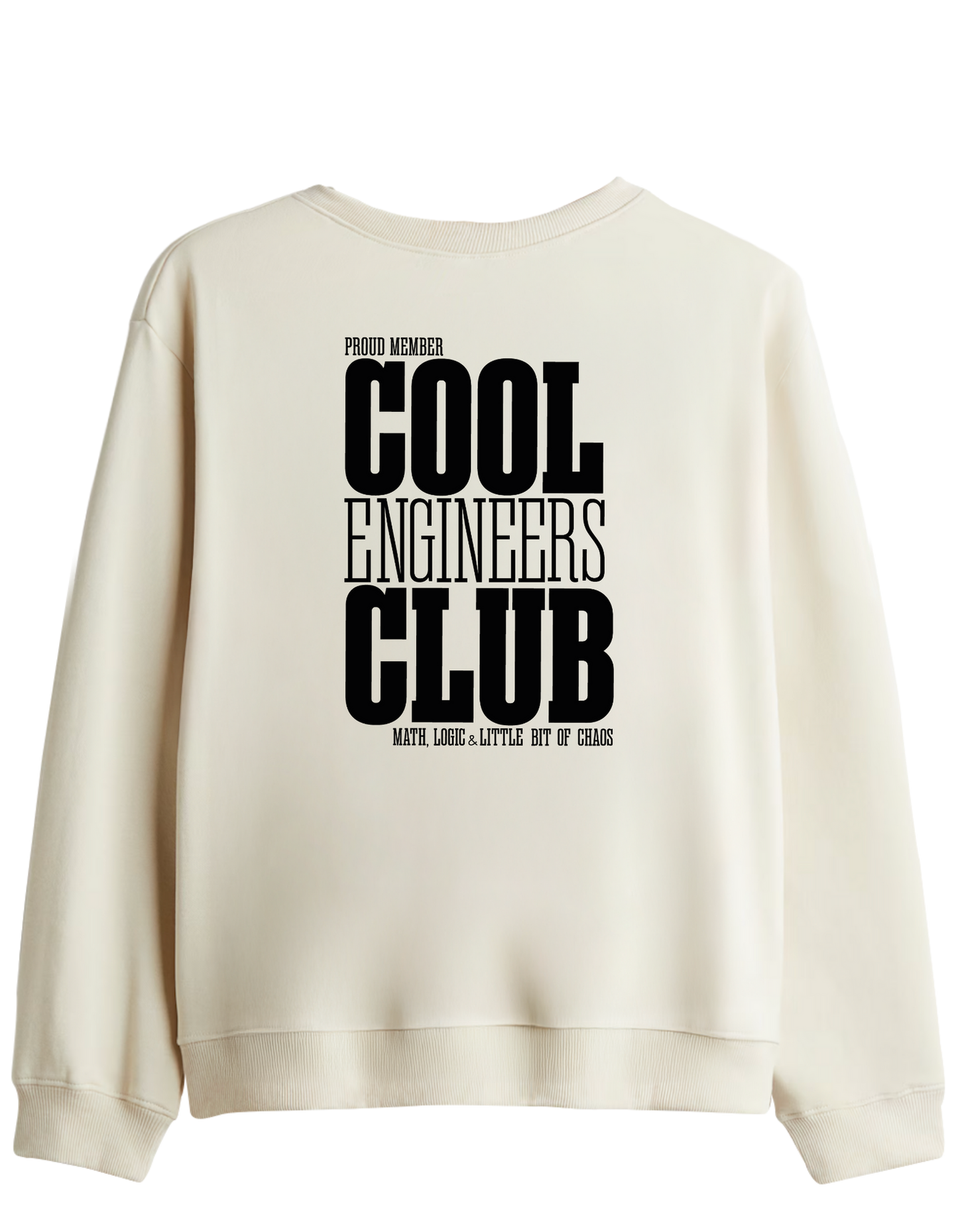 Cool Engineers Club Baskılı Bisiklet Yaka Sweatshirt