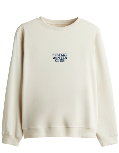 Winter Club Baskılı Bisiklet Yaka Sweatshirt